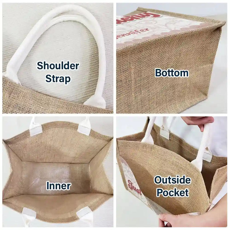 Just Beachy - Personalized Jute Tote Bag