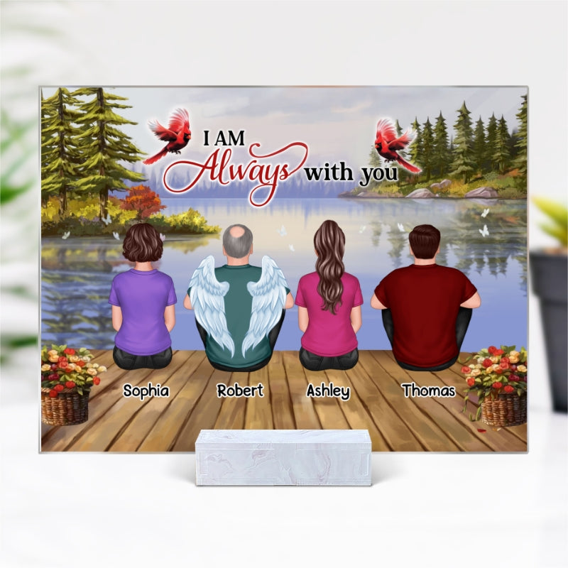 Lake Landscape Whole Back View Family Sitting Remembrance Gift Memorial Personalized Acrylic Plaque