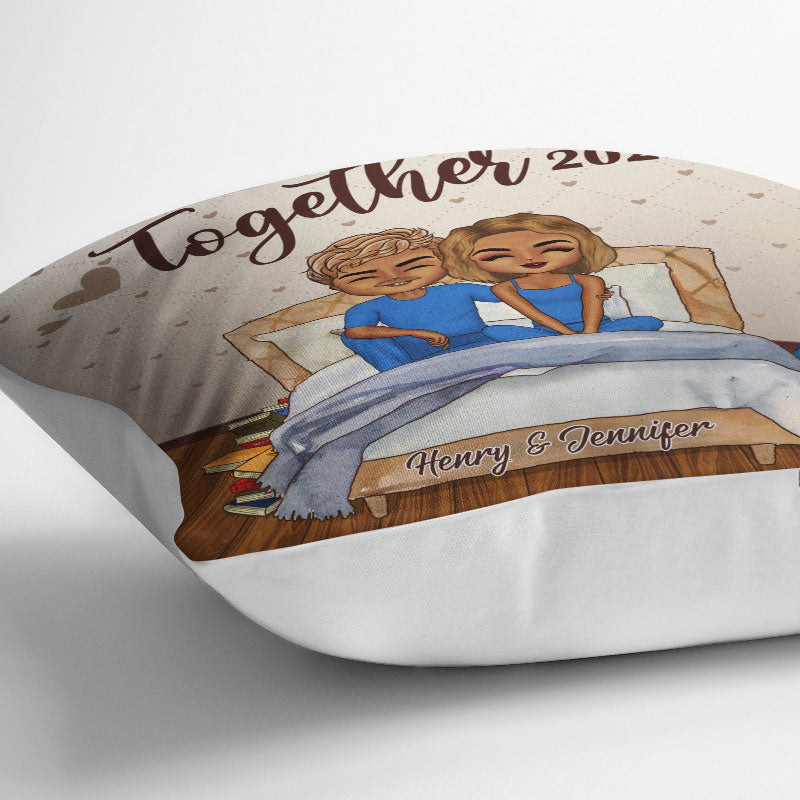 Chibi Couple Together Since - Gift For Couple - Personalized Custom Pillow