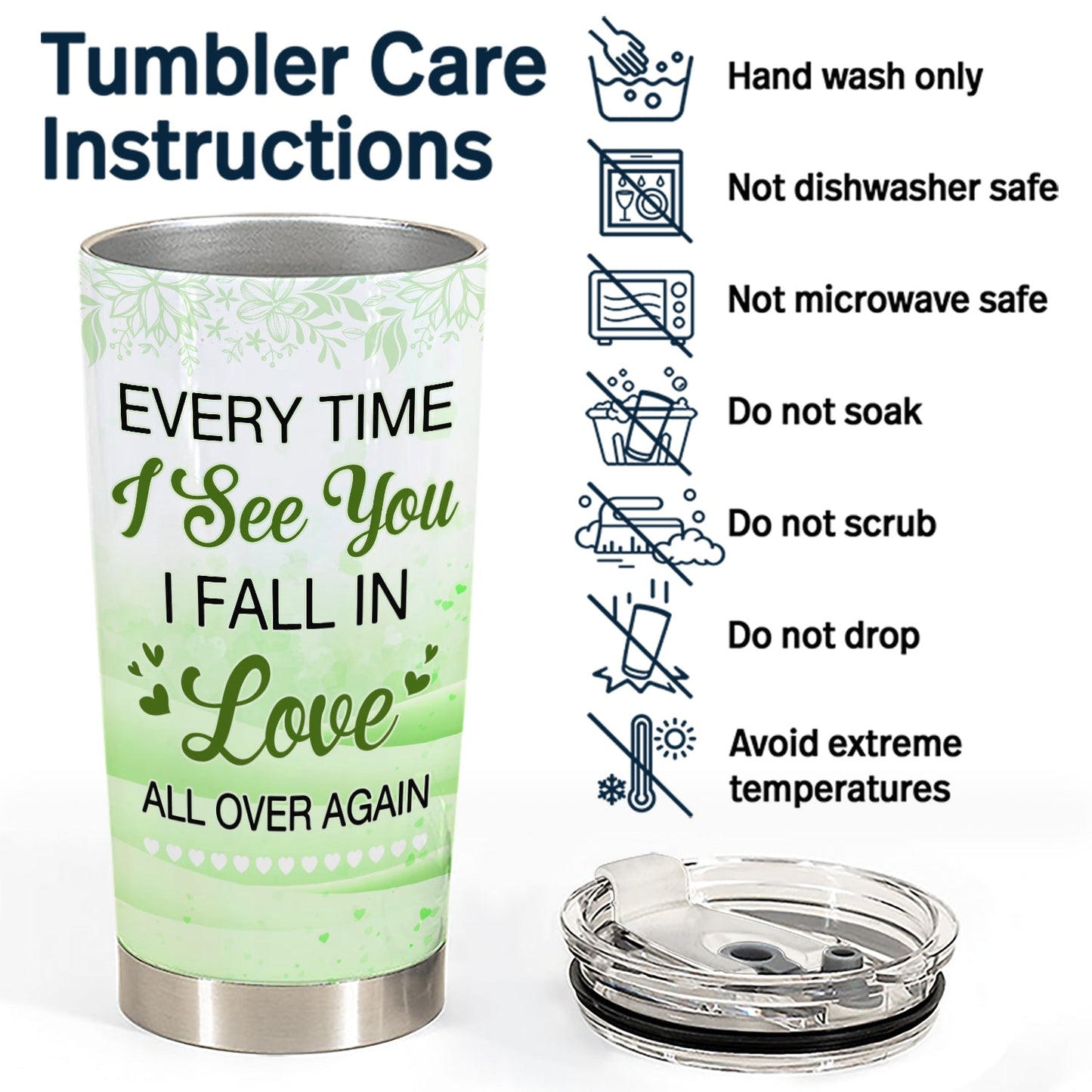 Couple Side View Everytime I See You - Gift For Couples - Personalized Custom Tumbler