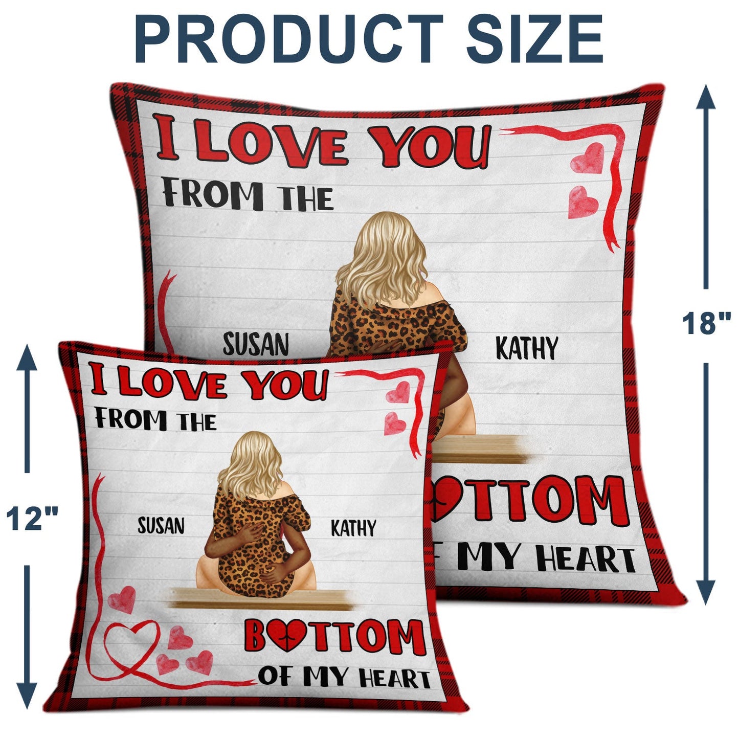 Bottom Of My Heart - Gift For Couples - Personalized Pillow