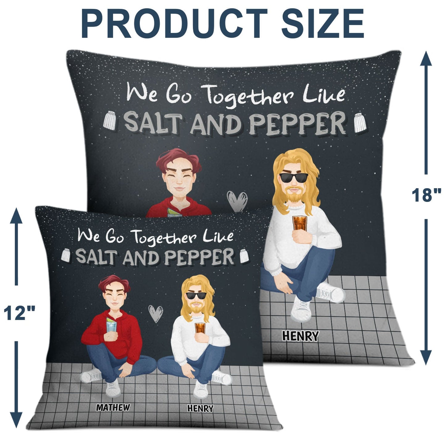 Like Salt And Pepper - Gift For Couples - Personalized Pillow