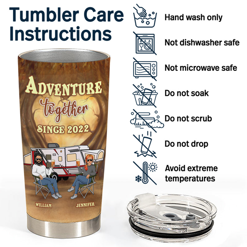 You & Me Camping Partners For Life - Gift For Couple - Personalized Custom Tumbler
