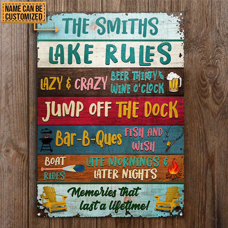 Lake Lazy And Crazy Custom Classic Metal Signs, Funny Sign For Lake House