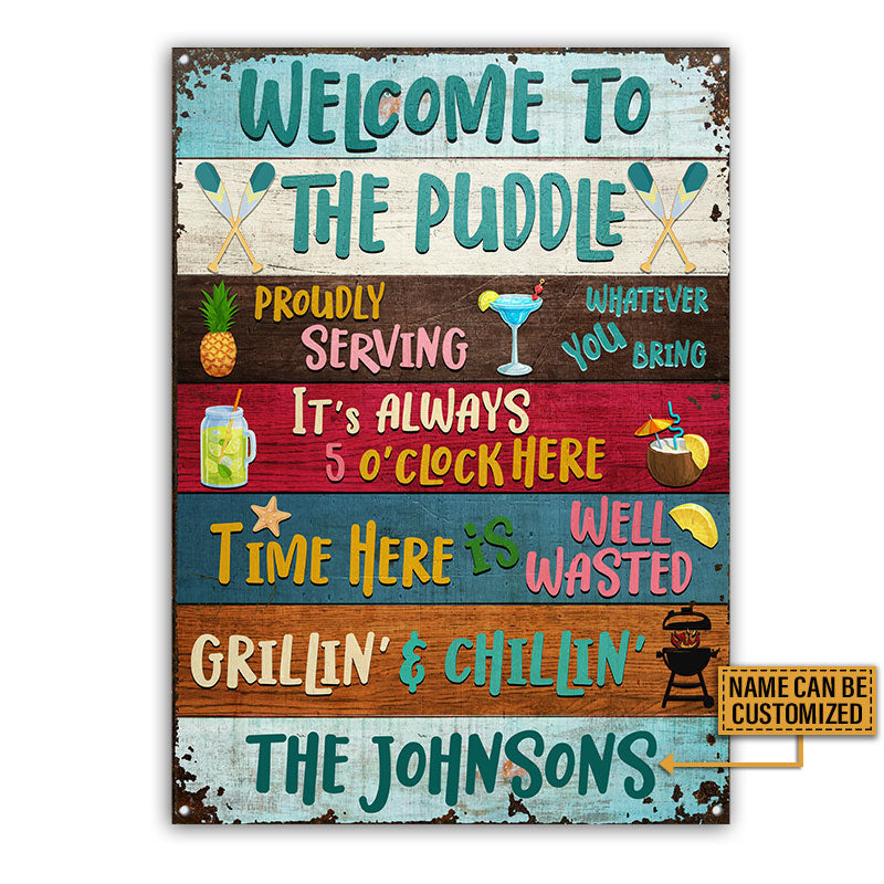 Lakes Welcome Proudly Serving Custom Classic Metal Signs