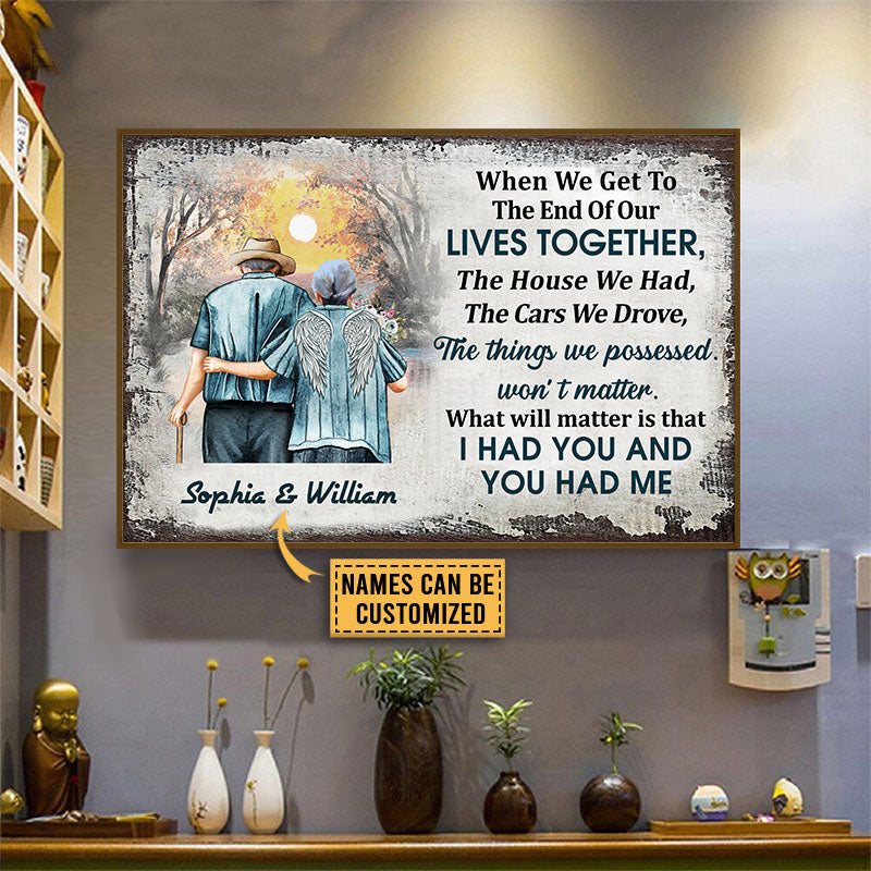 Memorial Gift Old Couple Husband Wife When We Get Custom Poster, Widowed, Sympathy, Loss Of Wife, Wall Pictures, Wall Art, Wall Decor