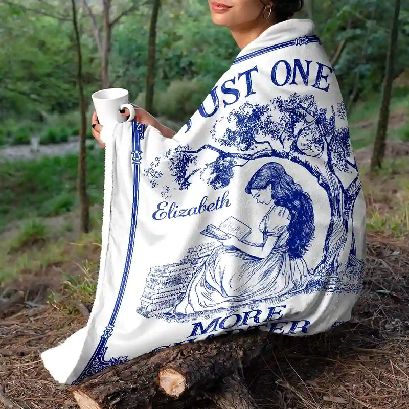 And She Lived Happily Ever After Reading Chinoiserie Toile - Personalized Fleece Blanket