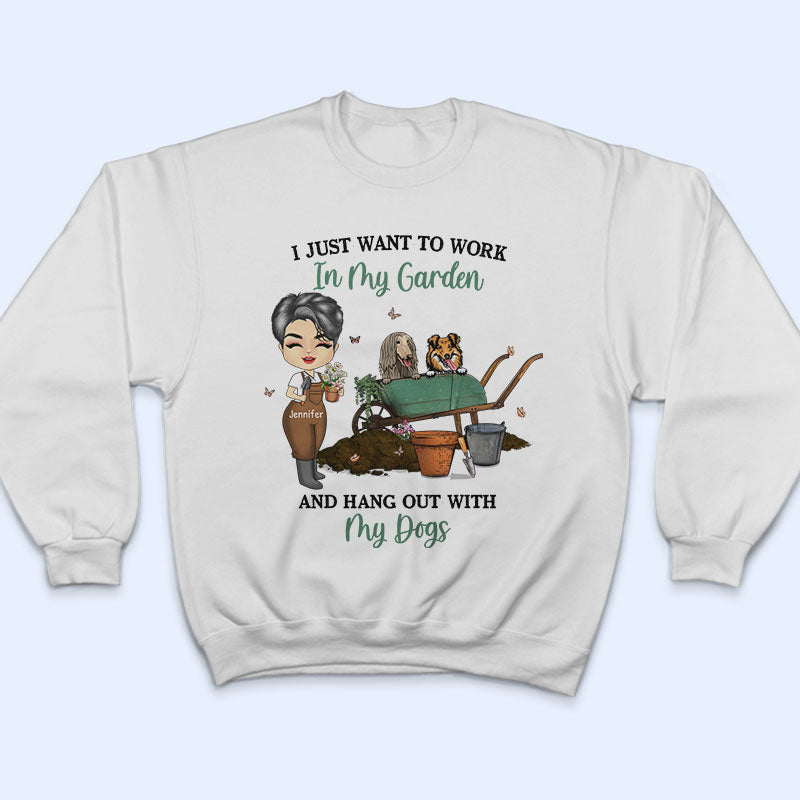 Dog Lovers Garden Chibi Girl Hang Out With My Dogs - Personalized Custom T Shirt