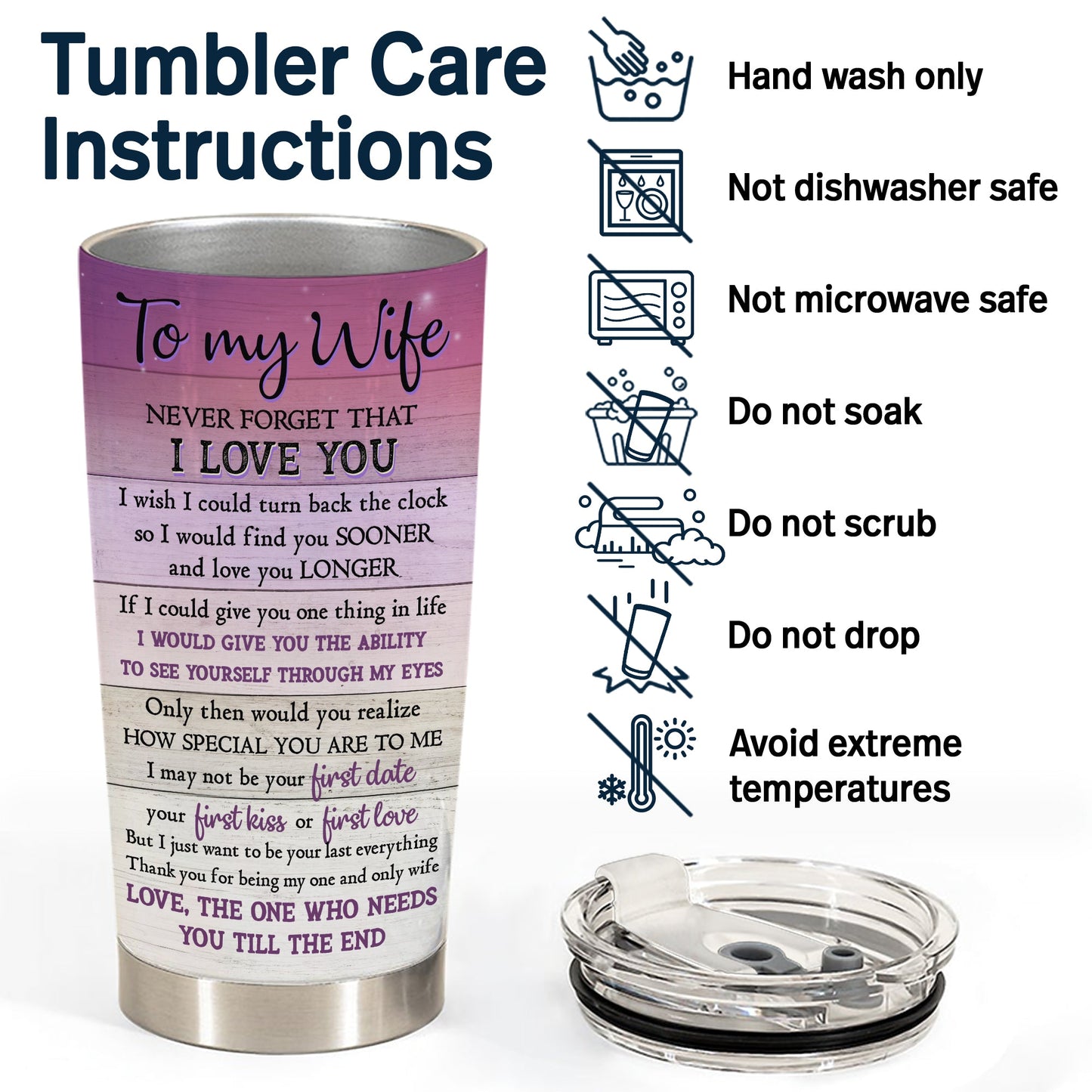 To My Wife Married Couple - Gift From Husbands To Wives - Personalized Custom Tumbler