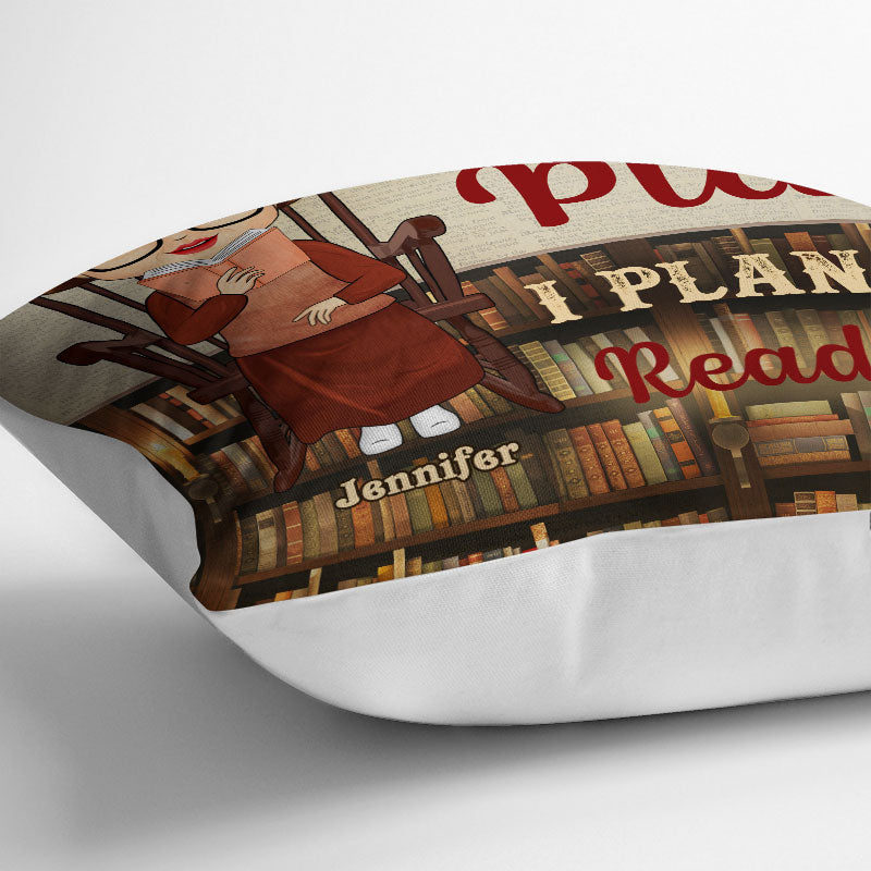 Reading Old Chibi Yes I Have Retirement Plan - Personalized Custom Pillow