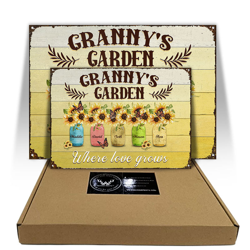 Granny's Garden Where Love Grows - Personalized Custom Classic Metal Signs