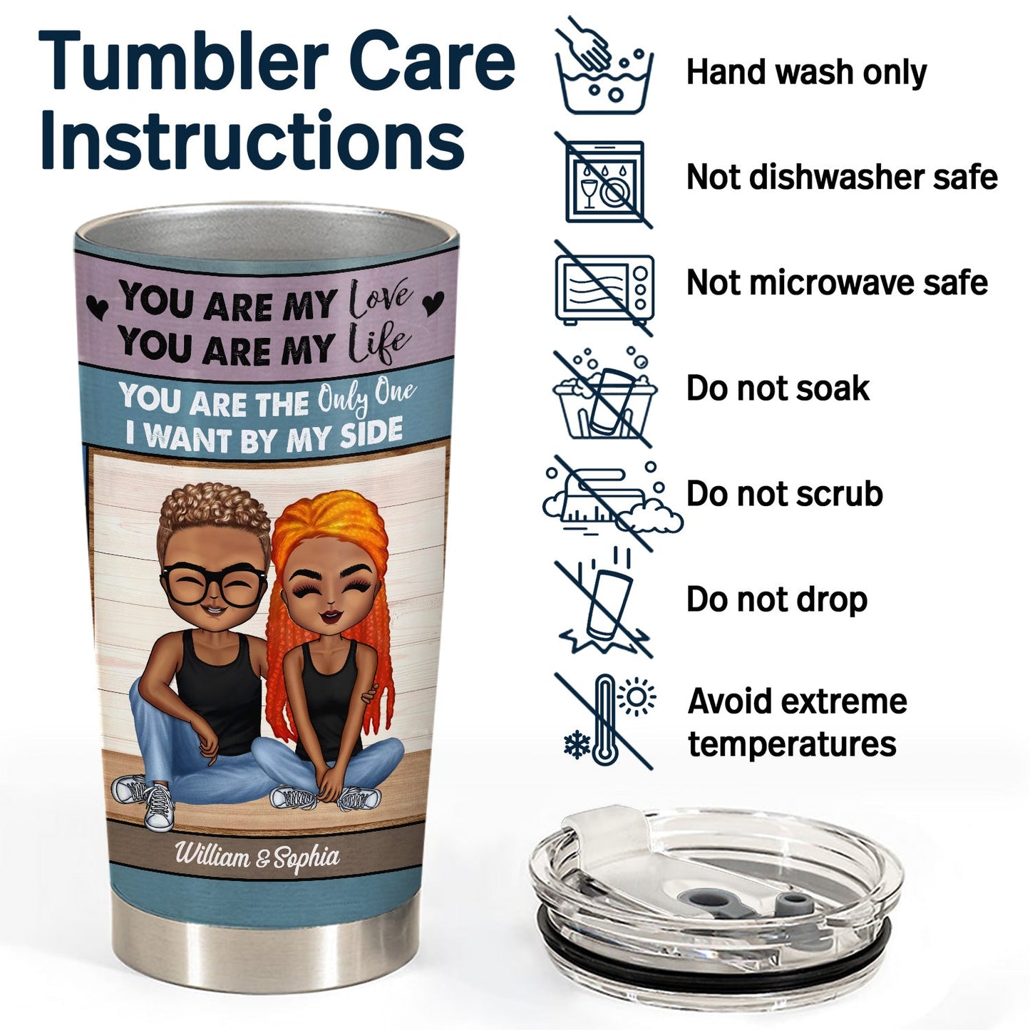 You Are My Love I Married You Because I Can't Live Without You - Anniversary, Loving Gift For Couples, Husband, Wife - Personalized Custom Tumbler