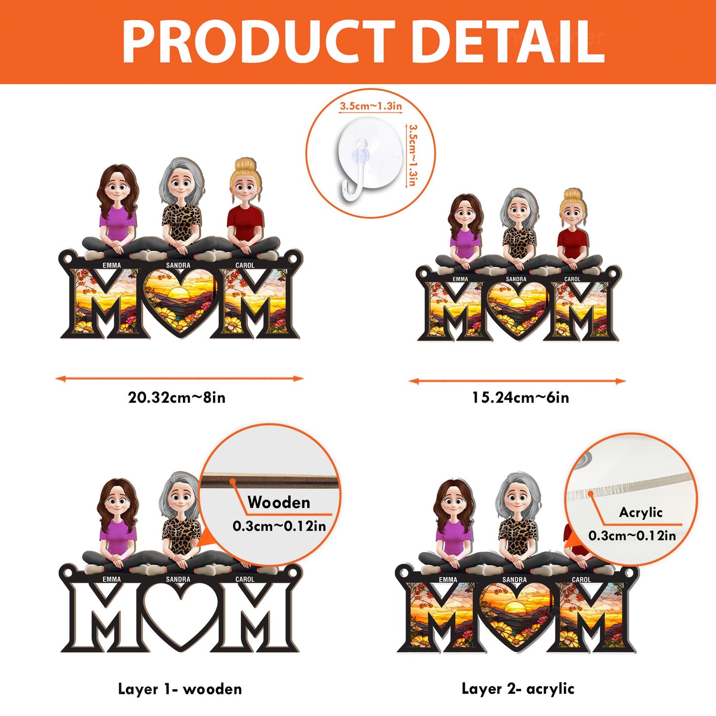 Mom Mother's Day Gift - Personalized Window Hanging Suncatcher Ornament