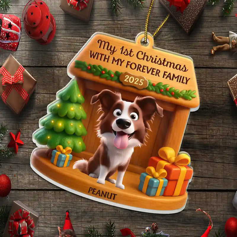 My First Christmas With My Forever Family - Personalized Custom Shaped Acrylic Ornament