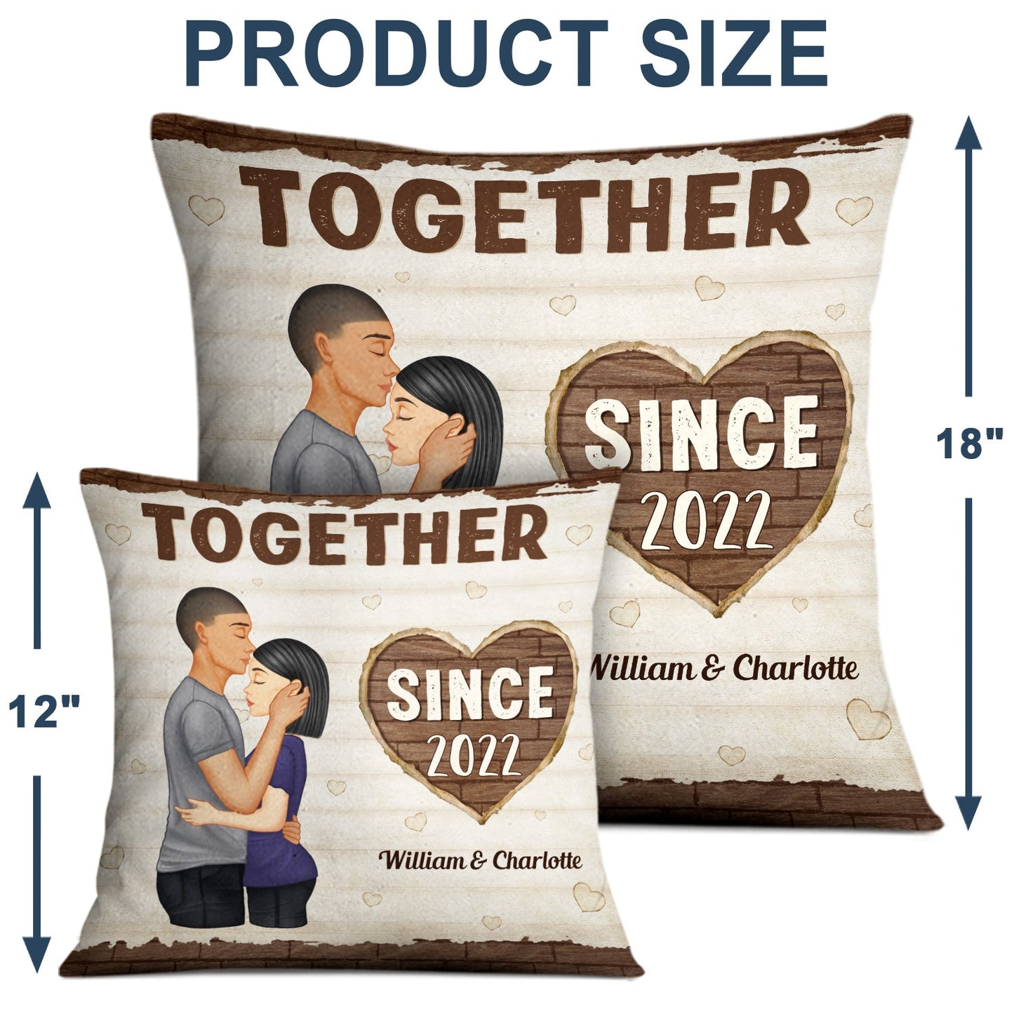 Together Since - Gift For Couple - Personalized Custom Pillow