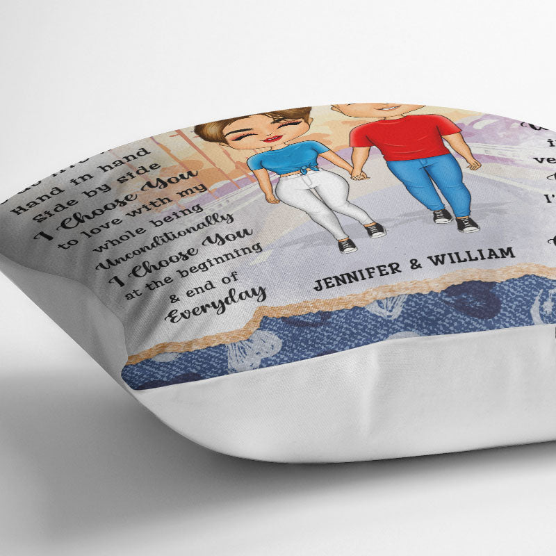 Chibi Couple I Choose You - Gift For Couple - Personalized Custom Pillow