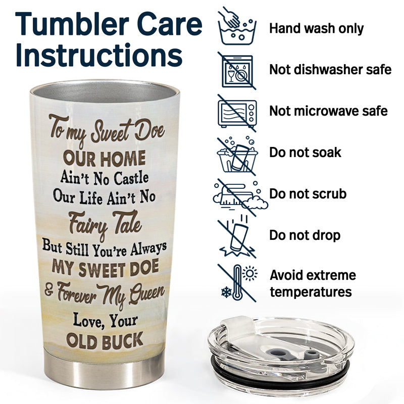 Our Home Ain't No Castle Deer Camo - Couple Gift - Personalize Custom Tumbler