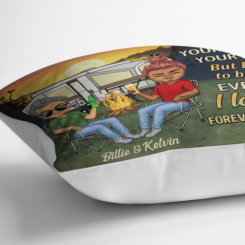 I Wish I Could Turn Back The Clock Husband Wife - Gift For Camping Couples - Personalized Custom Pillow