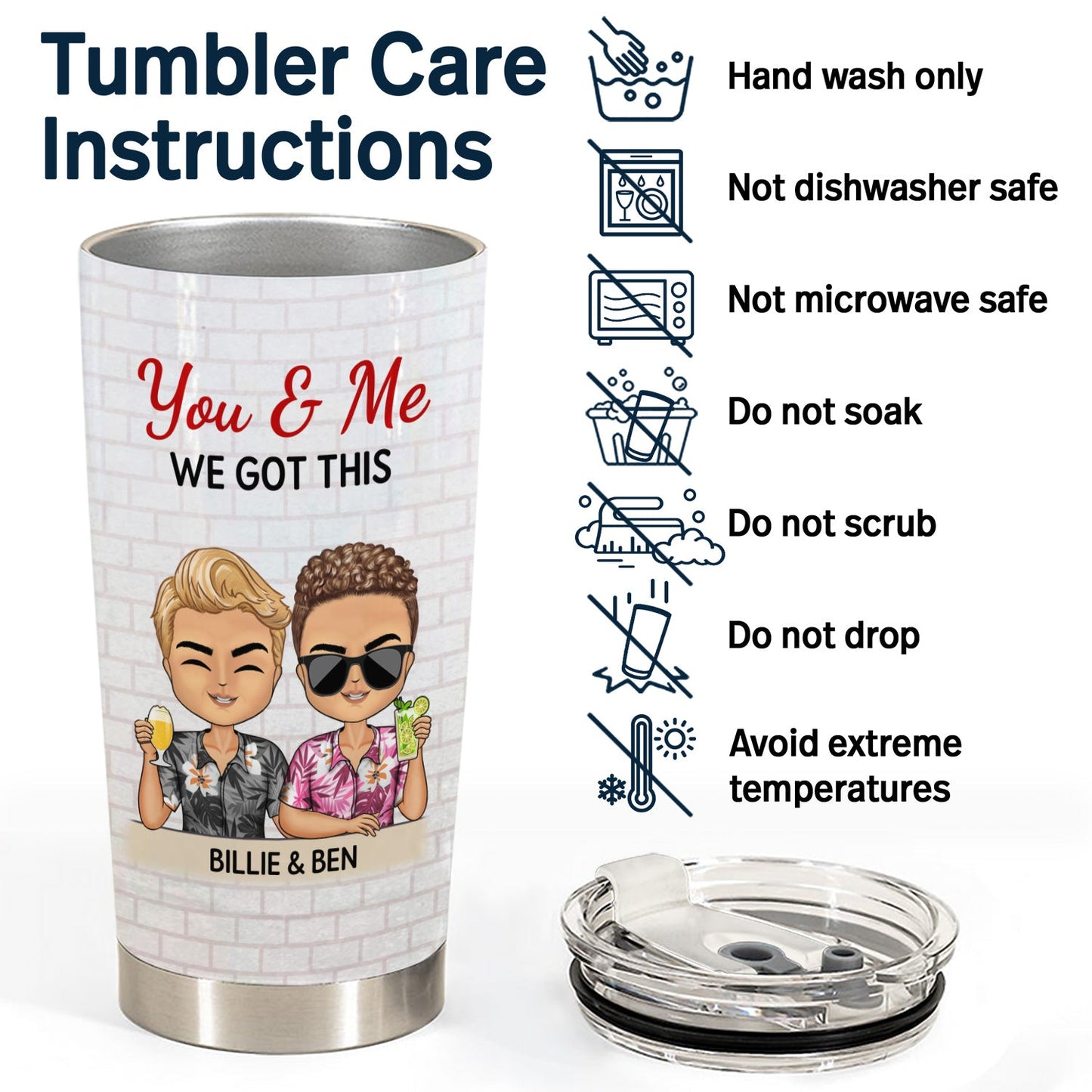 Sometimes It's Hard To Find Words Chibi - Anniversary, Vacation, Funny Gift For Couples, Family - Personalized Tumbler