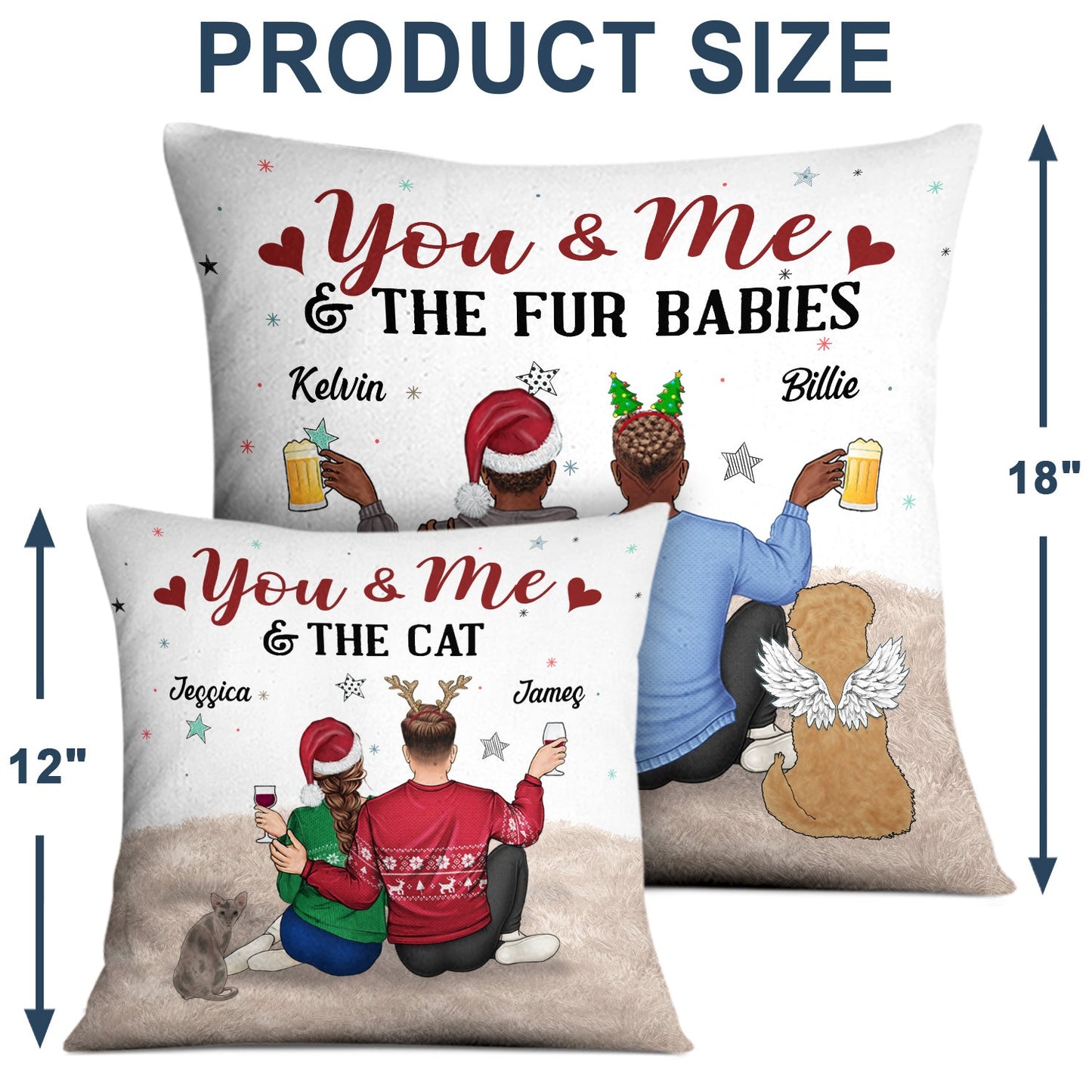 You And Me And The Dogs - Anniversary, Loving Gift For Couples, Dog Lovers, Cat Lovers, Pet Lovers - Personalized Pillow