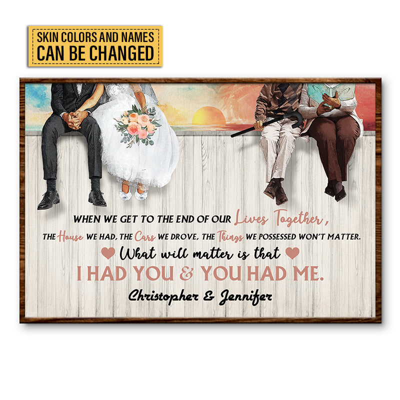 Old Couple Get To The End Custom Poster, Gifts For Wedding, Anniversary, Birthday, Grandparents' Day Gift