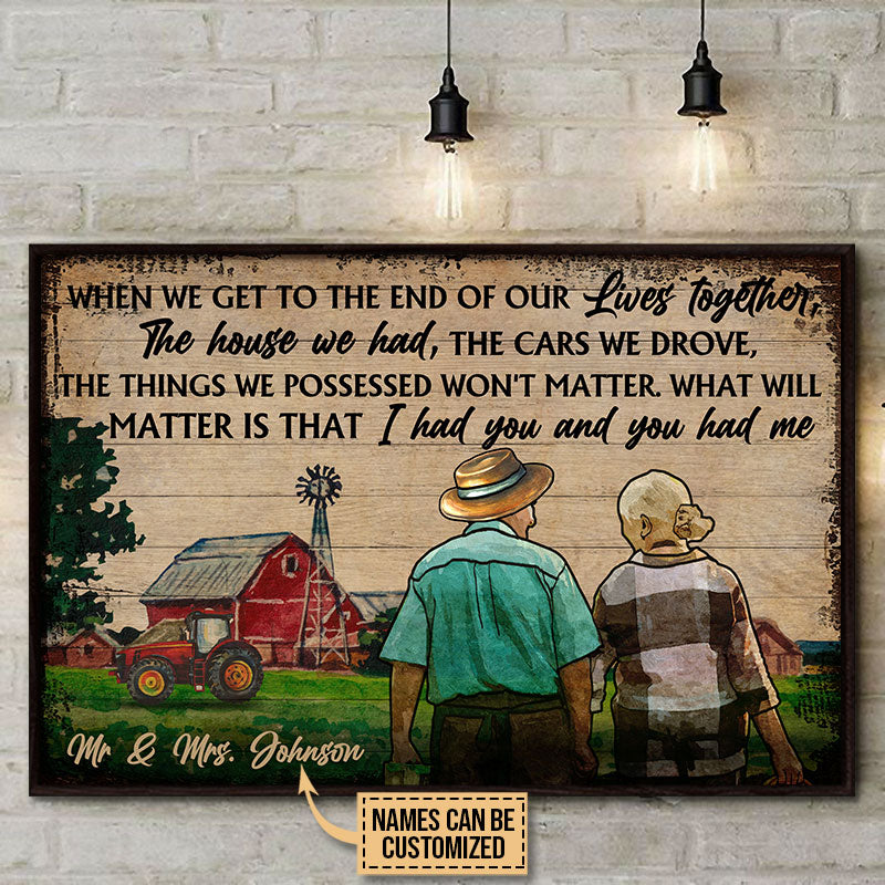 Old Farmer Couple When We Get Old Custom Poster