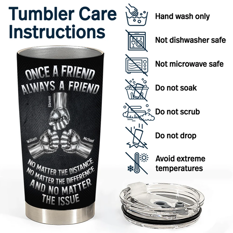 Once A Brother Always A Brother Metal Effect Hand Punch - Personalized Tumbler