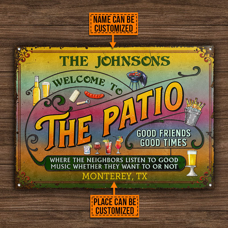Patio Grilling Tropical Listen To The Good Music Custom Classic Metal Signs