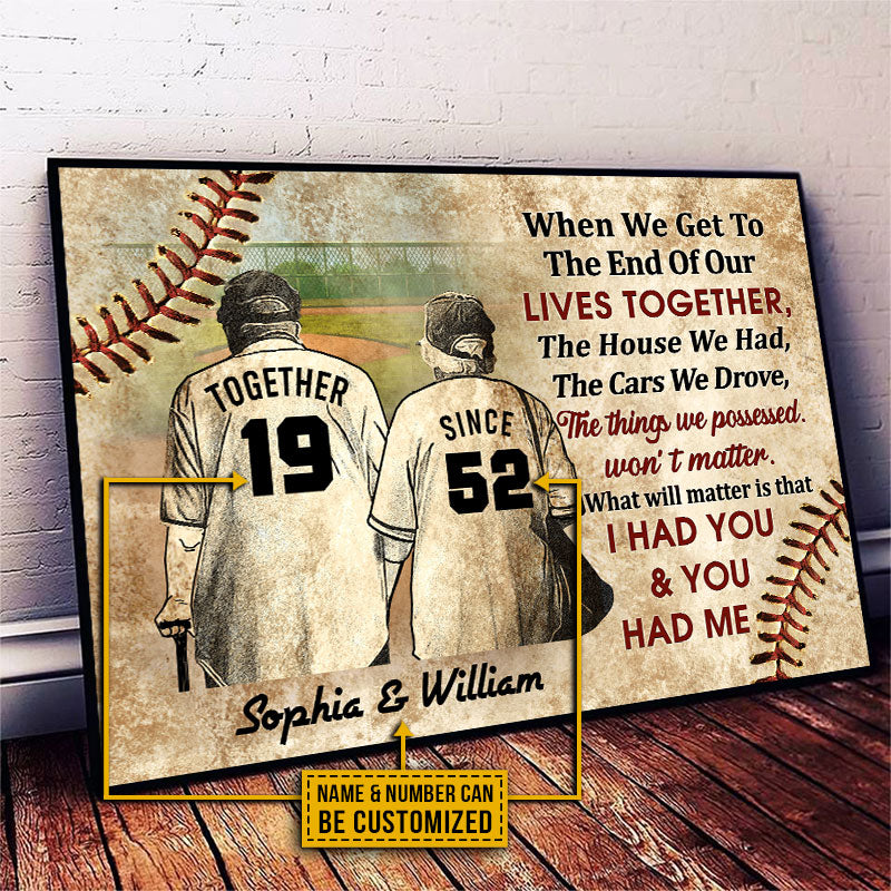 Personalized Baseball Old Couple When We Get Custom Poster