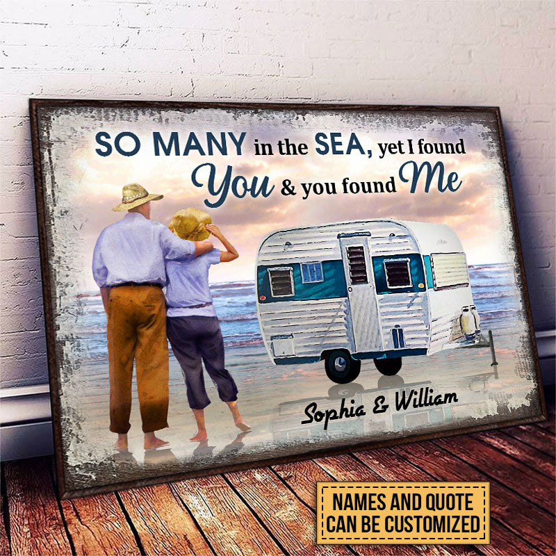 Personalized Beach Camping Couple Custom Poster