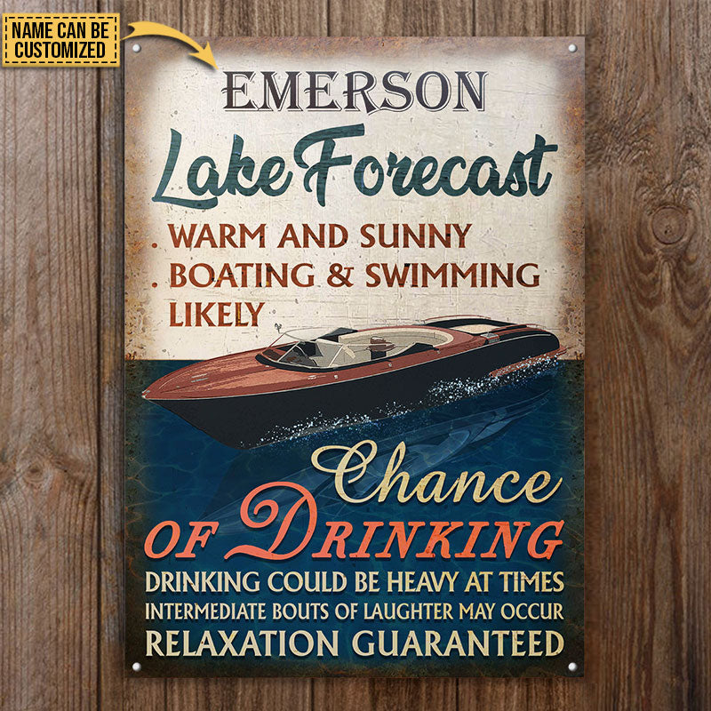 Personalized Boating Lake Forecast Customized Classic Metal Signs
