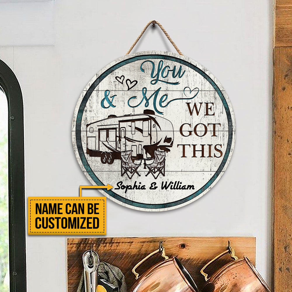 Personalized Camping 5th Wheel Chair You And Me Customized Wood Circle Sign