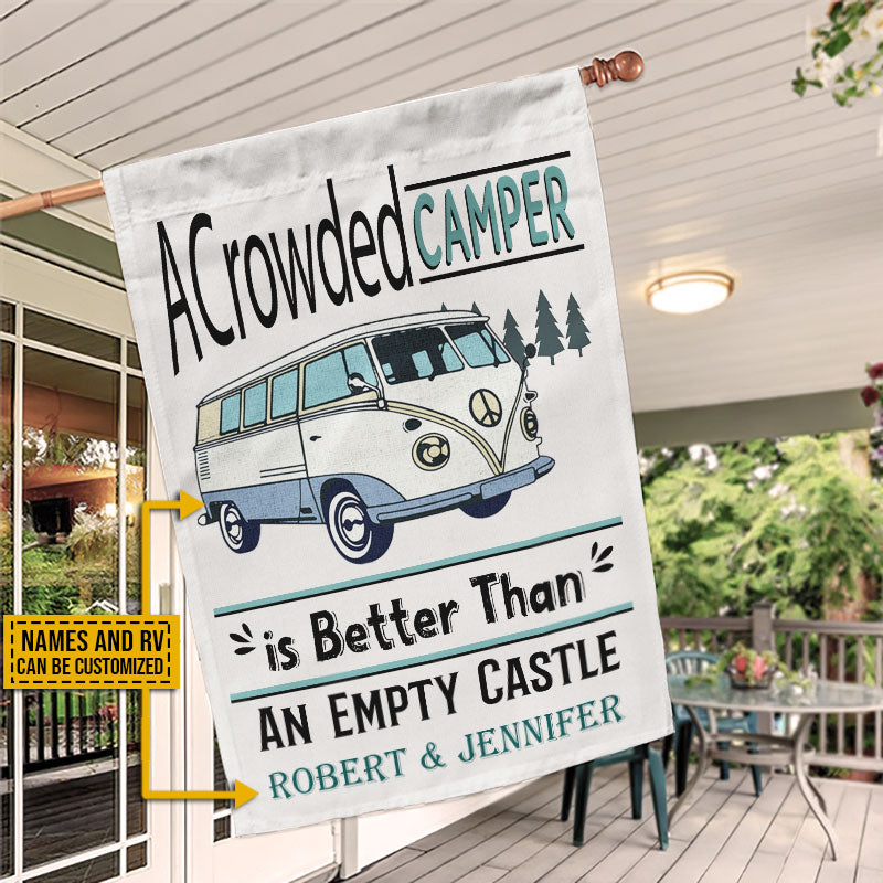 Personalized Camping A Crowded Camper Custom Flag