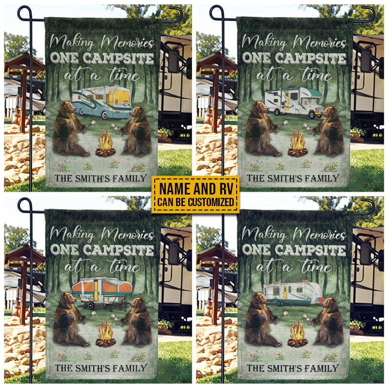 Personalized Camping Bear Making Memories Custom RV Customized Flag