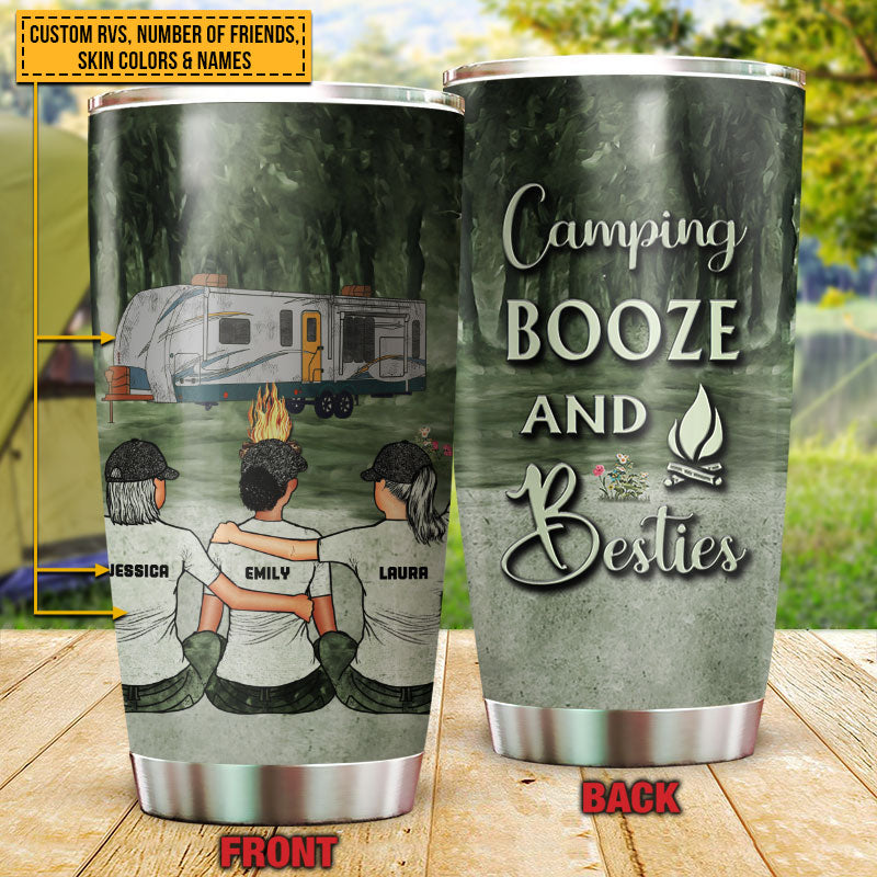 Personalized Camping Bestie Camping Booze Besties Custom Tumbler