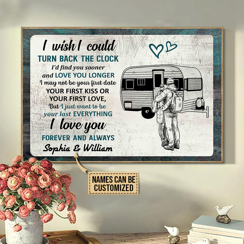 Personalized Camping Couple Turn Back The Clock Customized Poster
