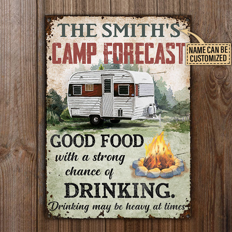 Personalized Camping Forecast Customized Classic Metal Signs