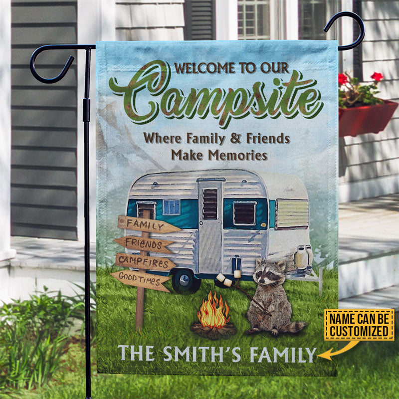 Personalized Camping Friends Make Memories Customized Flag