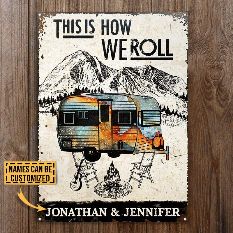Personalized Camping How We Roll Customized Classic Metal Signs