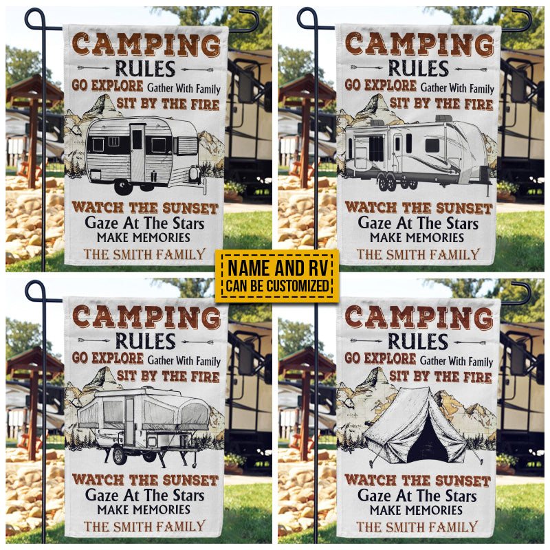 Personalized Camping Map Camping Rule Customized Flag