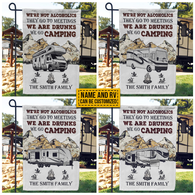 Personalized Camping Map Not Alcoholics Customized Flag