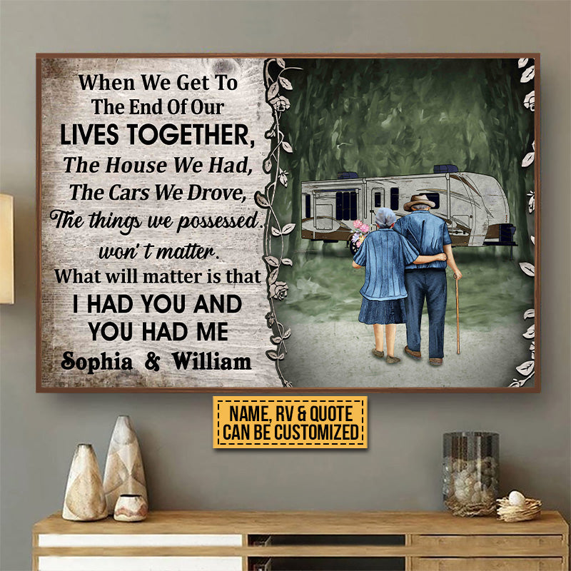 Personalized Camping RV Couple Custom Poster
