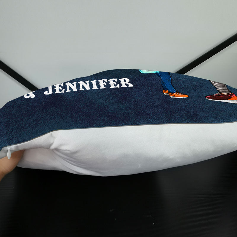 Personalized Camping Retro Dad And Daughter Custom Pillow