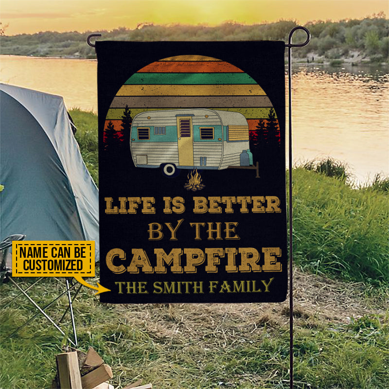 Personalized Camping Retro Sun Life Is Better Customized Flag