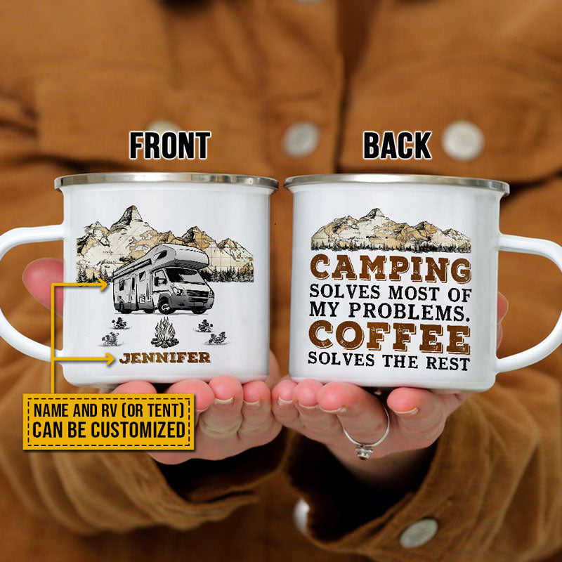 Personalized Camping Solves My Problems Customized Campfire Mug
