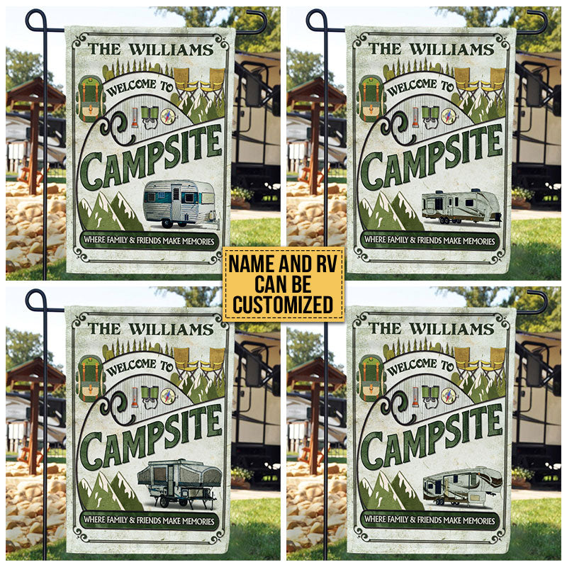 Personalized Camping Welcome To Campsite Custom Flag