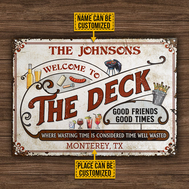 Personalized Deck Grilling Red Where Wasting Time Custom Classic Metal Signs