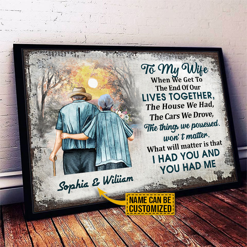 Personalized Family Old Couple To My Wife When We Get Customized Poster