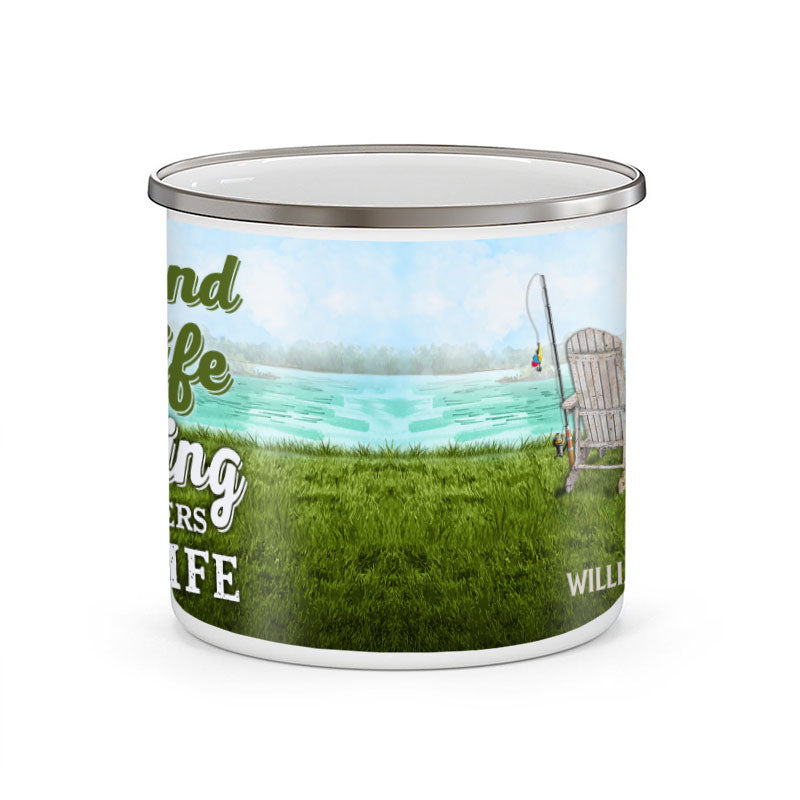 Personalized Fishing Couple Partners For Life Custom Campfire Mug