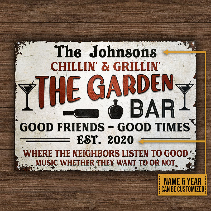 Personalized Garden Bar Beer Custom Classic Metal Signs